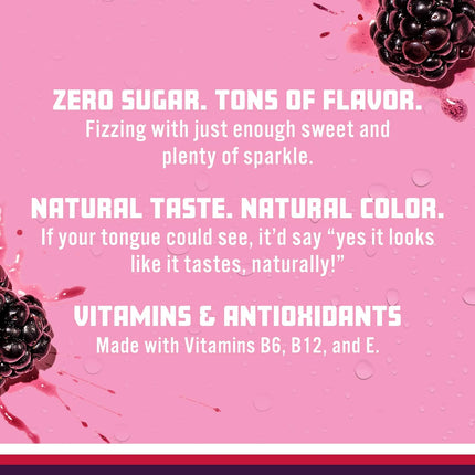 Black Raspberry Sparkling Water, Zero Sugar Flavored Water, with Vitamins and Antioxidants, Low Calorie Beverage, 17 fl oz Bottles (Pack of 12)