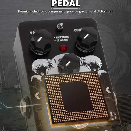 STRICH Metal Distortion Guitar Pedal, WARCRY Distortion 2 Modes Fat, Boost, Normal Classic Crunch 80s Metal/Nu Metal, True Bypass for Electric Guitar, Black and White