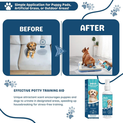 Dog Potty Training Attractant Spray - for Indoor, Outdoor, or Pad Use, All Ages and Breeds，3.38 fl oz