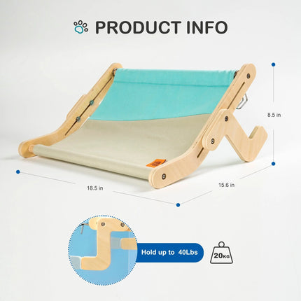 Sturdy hanging cat bed bottom view showing load-bearing structure and soft bedding