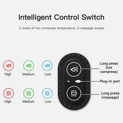Neck massage pillow electric heat vibration feature detail view