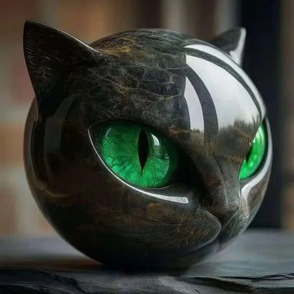Decorative Black Cat Stone Figurine - photo 7