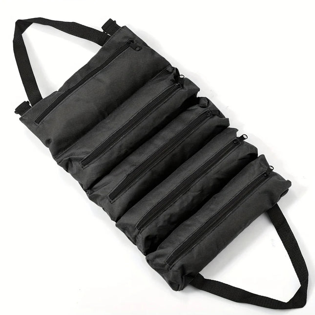 Heavy-Duty Roll-Up Tool Bag material detail showing water-resistant fabric