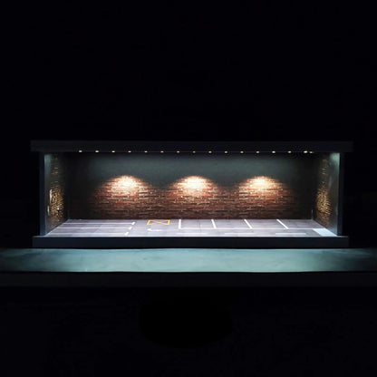 Model Cars Display Case Garage with LED lighting and car display
