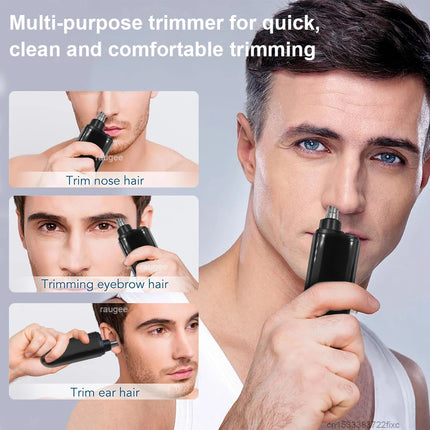 Electric nose hair trimmer USB charging port and battery indicator