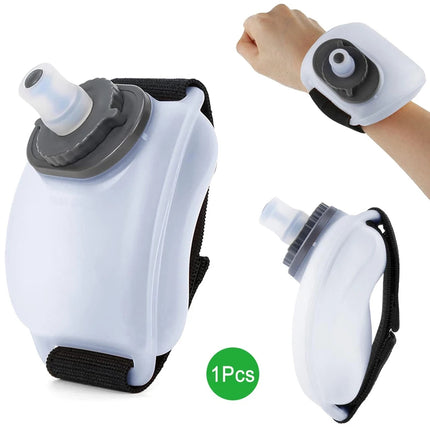 Wrist water bottle for running and hiking with breathable wrist band