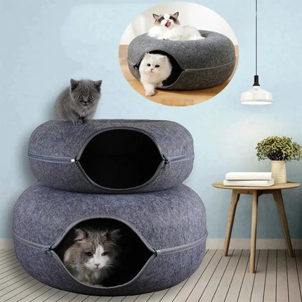 Felt Donut Cat Tunnel Bed - photo 7