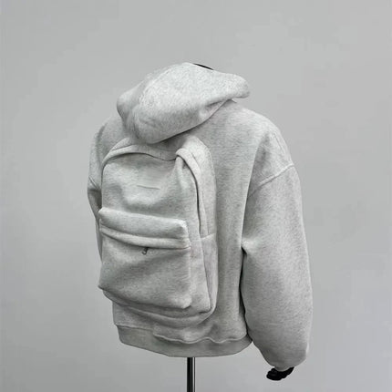 Hoodie with Integrated Backpack fabric texture and material quality close-up
