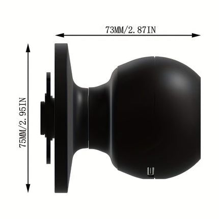 Smart Door Knob interior thumb-turn and battery compartment view