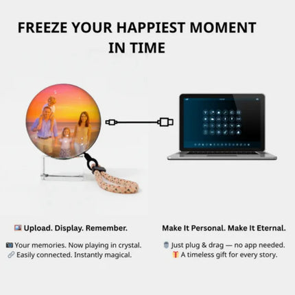 Customizable Video Crystal Sphere displaying personalized photo or video