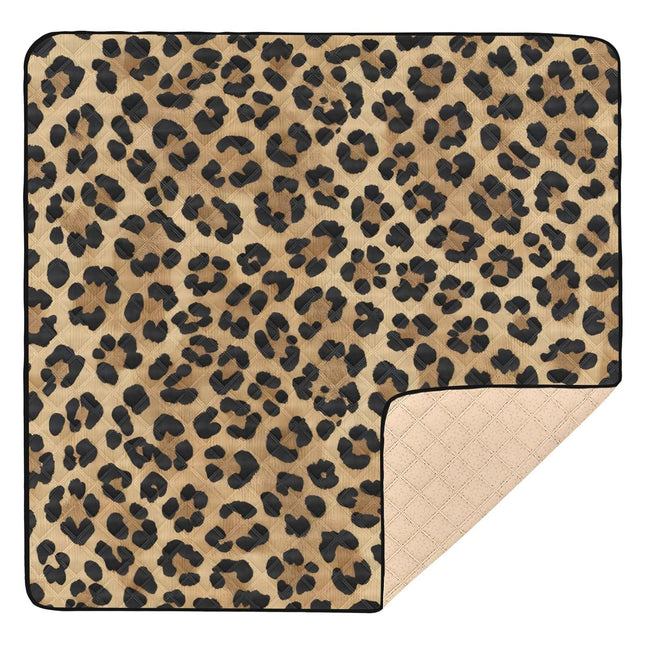 Classic Leopard Print Baby Play Mat for Floor 50" X 50" Foldable