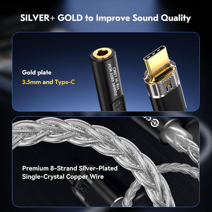 2026 Latest USB C DAC Audio Adapter with Headphone Amplifier, USB C to 3.5mm Audio Adapter for Wired Headphones, Hi-Res Type C DAC Compatible with iPhone 15, Android, Laptop & Tablet (DAC black)