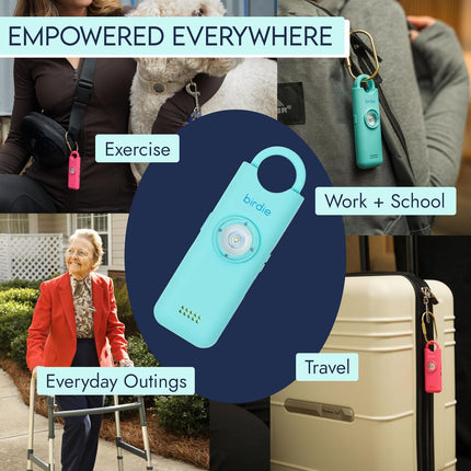 She’s Birdie 3.0 New Version – The Original Personal Safety Alarm for Women by Women–Loud Siren, Flash Light and Rechargeable Battery in a Variety of Colors (Aqua Blue)