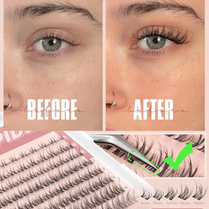 Spider Lash Clusters Kit Breeze Wispy Eyelash Clusters Natural Fluffy Lash Extension Kit D Curly Eyelash Extension Kit Light Cluster Eyelash Extensions DIY Individual Lashes Clusters by TNFVLONEINS