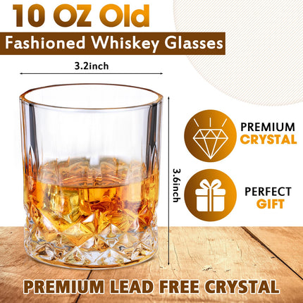 24 Classic Old Fashioned Rocks Glasses, 10 Oz Whiskey Bourbon