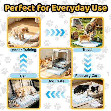 100 Count Dog Pee Pads 34" x 28", Absorbent Leak-Proof Training Pads