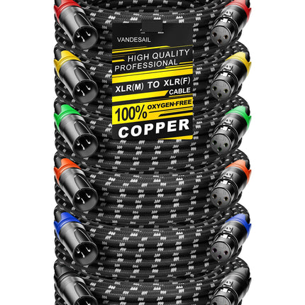 XLR Cables 3ft 2 Pack,Short Microphone Cable OFC Noise Reduction