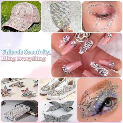 36000Pcs 40 Colors Resin Jelly Rhinestones Kit with B7000 Glue & Tools, Bedazzling Kit, Bedazzler Kit with Rhinestones for Shoes, Clothes, Nail Art, DIY Crafts & Rhinestones for Bedazzling (3mm)