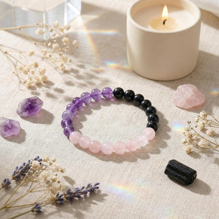 Bivei Protection Bracelet, Strength Crystal Healing Bracelet 8MM - Spiritual Stretch Beaded Jewelry for Women Men Gift