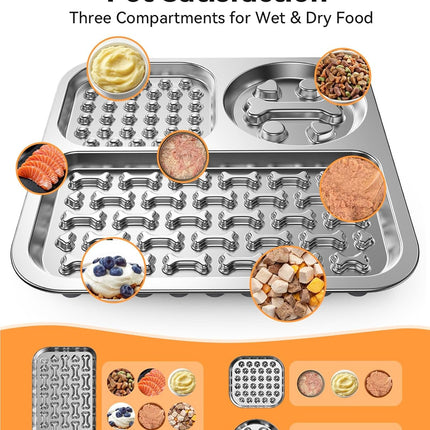 Stainless Steel Lick Mat for Dogs and Cats - FEELNEEDY Large Licking Pad with Suction Cups, Chew-Proof, Non-Slip Pet Licky Mat for Boredom Reducer and Anxiety Relief, Easy to Clean (1Pack)