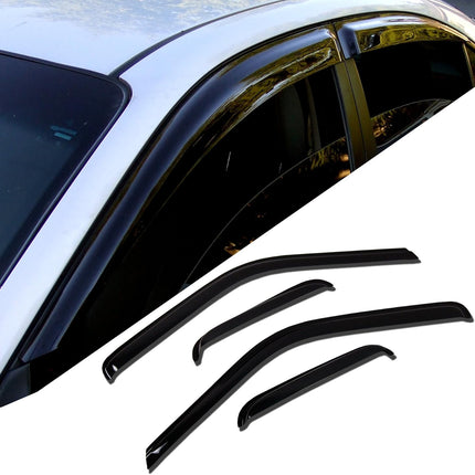 TuningPros WD-842 Tinted Smoke Out-Channel Window Visor Deflector Rain Guard 4-pc Set