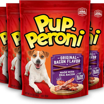 Pup-Peroni Dog Treats, Original Bacon Flavor, 5.6 Ounce (Pack of 8), Made with Real Bacon