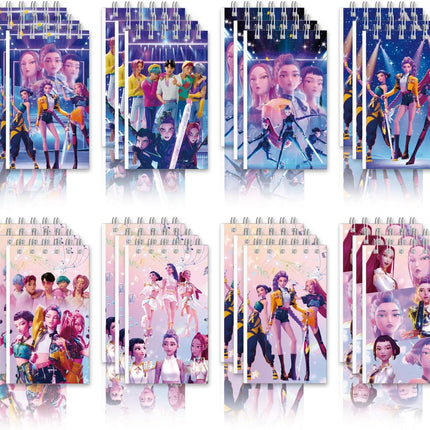 Demon Hunters Birthday Party Supplies, 24Pcs Mini Notepads for Kpop Party Gifts, Goodie Bag Stuffers, Classroom Rewards, 8 Types