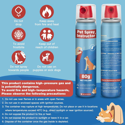 Corrector Spray Dog Trainer - 80ml Professional Dog Corrector Spray for Stops Barking, Jumping, Aggression & Unwanted Behaviors, Safe, Humane & Effective