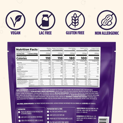 Easy Drinks - Pouch Master - Pack of 5 Fruit Mix Cocktail Mixer - Non-Alcoholic, Not Syrup, Not Powder Drink Mix - Made with Real Fruit with Pieces - Prepares Up to 10 Cocktails or Mocktails - 17.5oz