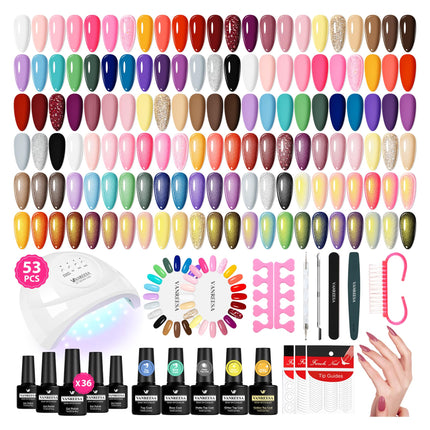 60 Pcs Gel Nail Polish Set, 55 Colors Gel Polish with Base Coat & 4 Effects Top Coat Full-Color Nail - photo 11