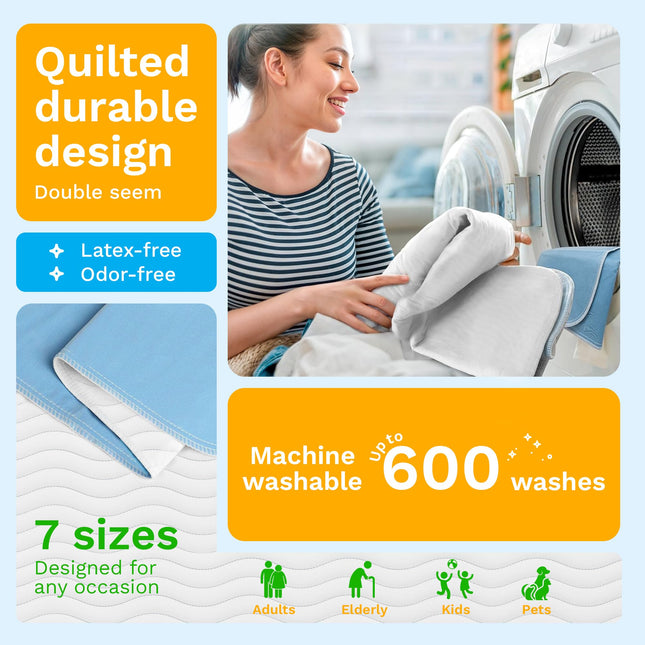 4 Pack Washable Pee Pads for Dogs 34"x36", Waterproof Puppy Pee Pads - photo 2