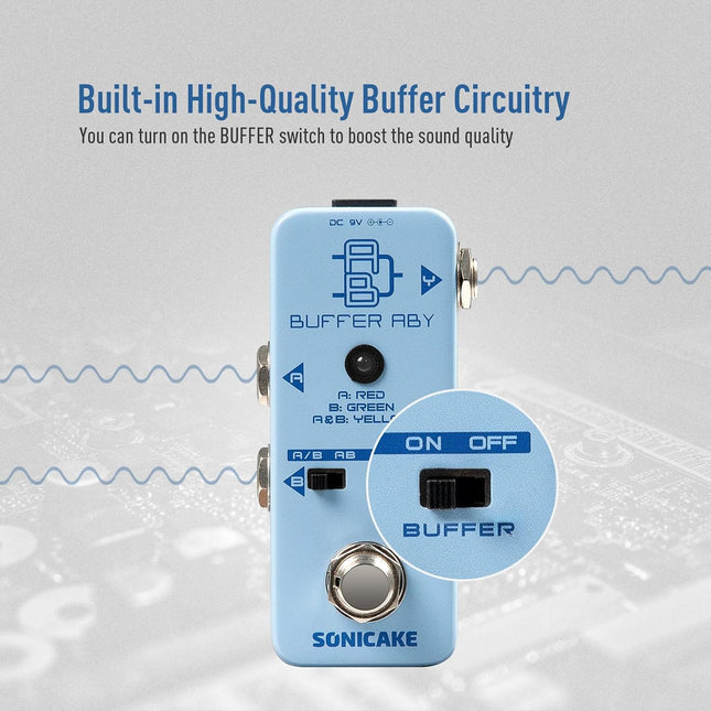 ABY Guitar Pedal, Mini AB Switcher with Buffer Switch