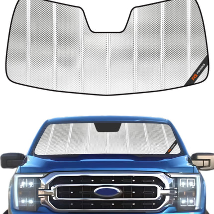 Windshield Sun Shade for Ford F150 2021-2025. Reflective Aluminum Film Front Window Sunshade B