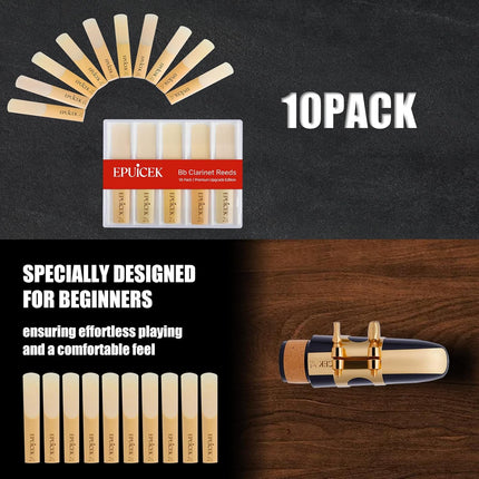 10 Pack Bb Clarinet Reeds 2.5 Strength f - side view