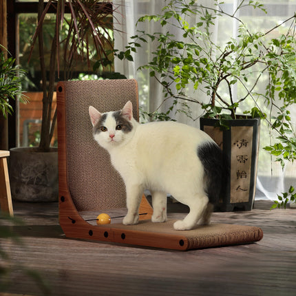 Rascador para Gatos, Almohadilla Rascadora en Forma de L de 18.9 Inch para Gatos de Interior