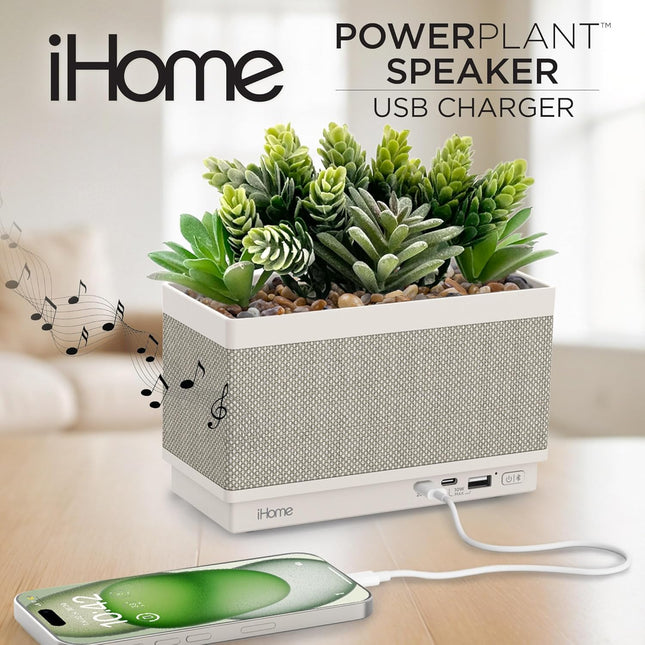 Charging Station, Faux Succulent with USB Charging Station