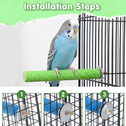 4pcs Parakeet Perches for Cage, Bird Cage Perch, Cockatiel Perch, Wooden Bird Nail Trimming Perch for Parakeets Parakeet Grinding Claw Toys Birdcage