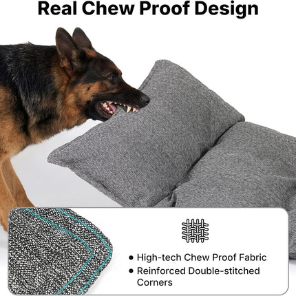 Veehoo Indestructible Dog Bed for Crate, Chew Proof Dog Crate Pad with Reinforced Corners, Large Washable Chew Resistant Pet Mat for Kennel, 35" x 22"
