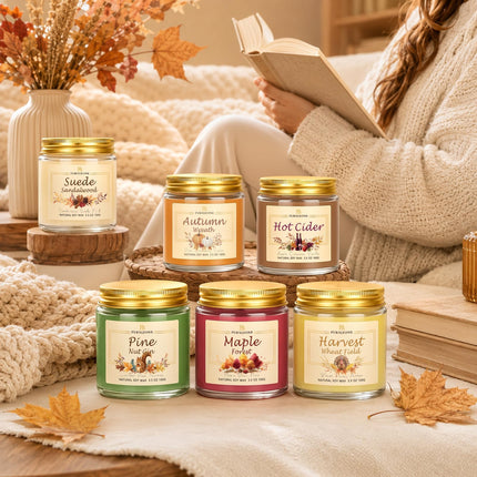 Fall Candles for Home Scented, 6Pack Fall Scented Candle Gift Set for Women