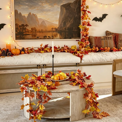 7 Pack Fall Leaf Garland, Total 41.3Ft Artificial Fall Vines Autumn Garland Fall Maple Leaves Thanksgiving Decor for Home Wedding Fireplace Christmas