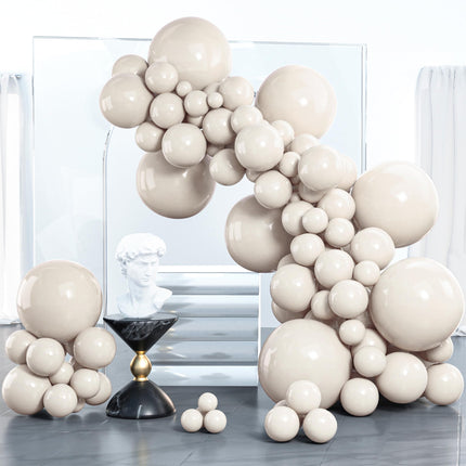 Dark Brown Balloons 100pcs Boho Coffee Neutral Different Sizes