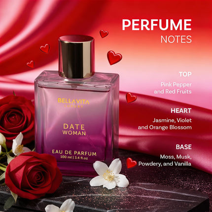 Bellavita Luxury DATE Woman Eau de Parfum for Women, 3.4 fl oz (100 ml) - photo 3