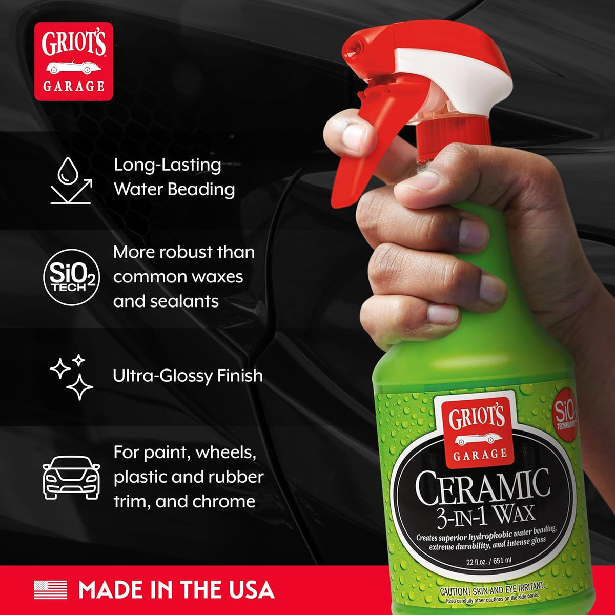 Ceramic 3-in-1 Wax SiO2 Spray for Cars, Trucks, RVs, Boats, 22 oz - photo 3