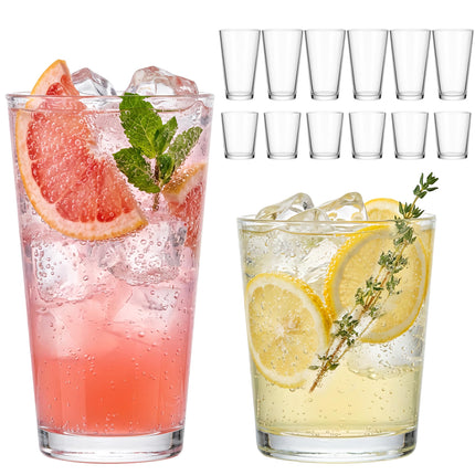 Crystal Cocktail Glasses Drinking Glasses Set of 12 Glass Cups