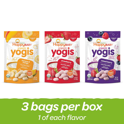 Organic Yogurt & Fruit Baby Snacks, 3 Flavor Variety Pack, 1 oz Pack of 3 - photo 2