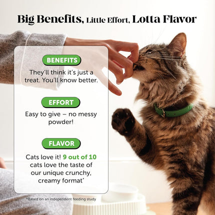 Cat Probiotics Gut + Immune Health Chews – Crunchy & Creamy Cat Treats for Digestive Health, Gut Flora & Constipation Relief – Supports Immunity, Regularity, & Healthy Digestion, 30-Day Supply Chicken