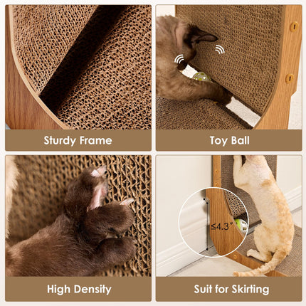 Cardboard Cat Scratcher for Indoor Cats, 26.8 Inch, Brown