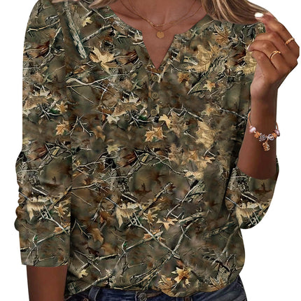Long Sleeve Shirts for Women Casual V Neck Fall Tops Summer Blouses
