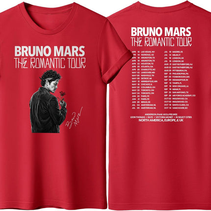 The Romantic Tour 2026 Concert Dates Tshirt, Bruno Fan Concert Shirt, RNB Fans Graphic T-Shirt, Unisex Adult S – 2XL