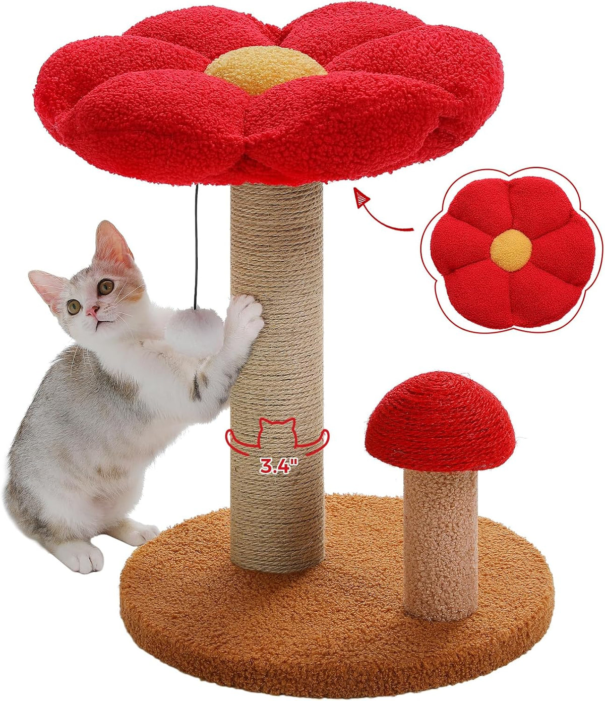 PETEPELA scratching post with interactive ball